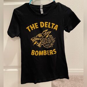 The Delta Bombers women’s short sleeve tee, size Medium.